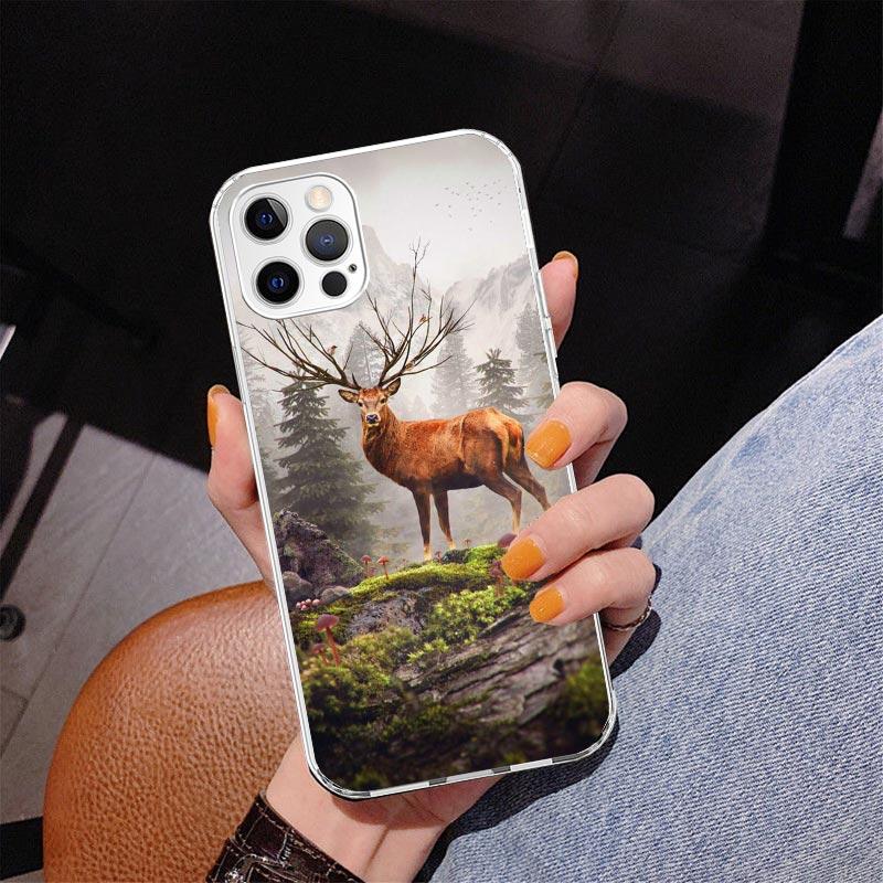 Hjortjakt Camo Phnoe Fodral för Iphone 17 Air 16 11 12 13 Mini 14 Plus 15 Pro Max 7 8E SE 2020 16ProMax Telefonfodral Coque 17 Ai
