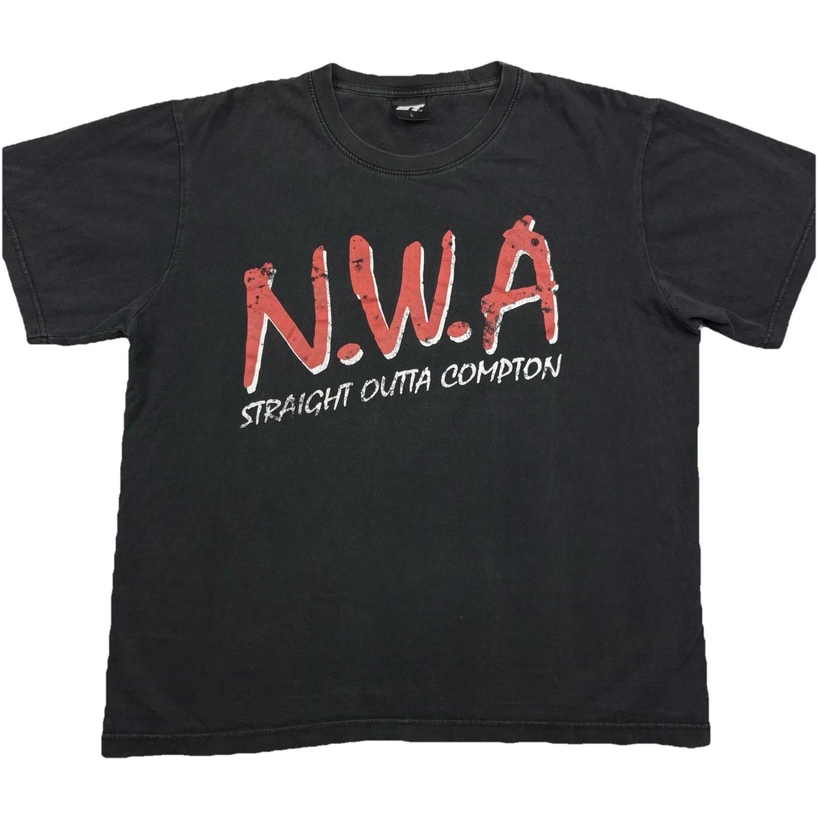 Vintage NWA Straight Outta Compton Rap Tee T Shirt Size L Large Black Hip Hop M