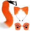 Cosplay Furry Ear Headband Tail Set With Bell Collar Anime Fans Adult Costume Accessories