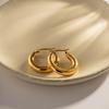Youthway Fashionable Stainless Steel Hoop Earrings 18K PVD Gold Plated C-Shaped Minimalist Jewelry For Women 2025