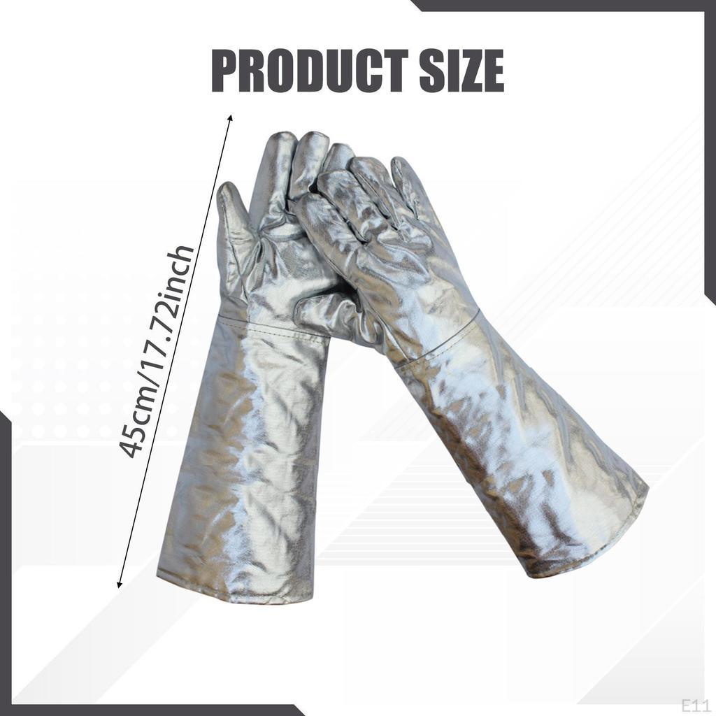2 Aluminum Foil Welding Gloves, Heat Insulating Comfortable, Professional, Resistant