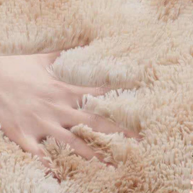 Fluffy Carpet Tie Dyeing Long Hair Plush Soft Carpet Rug Solid Color Living Room Bedroom Baby Children Thick Shaggy Crawling Mat