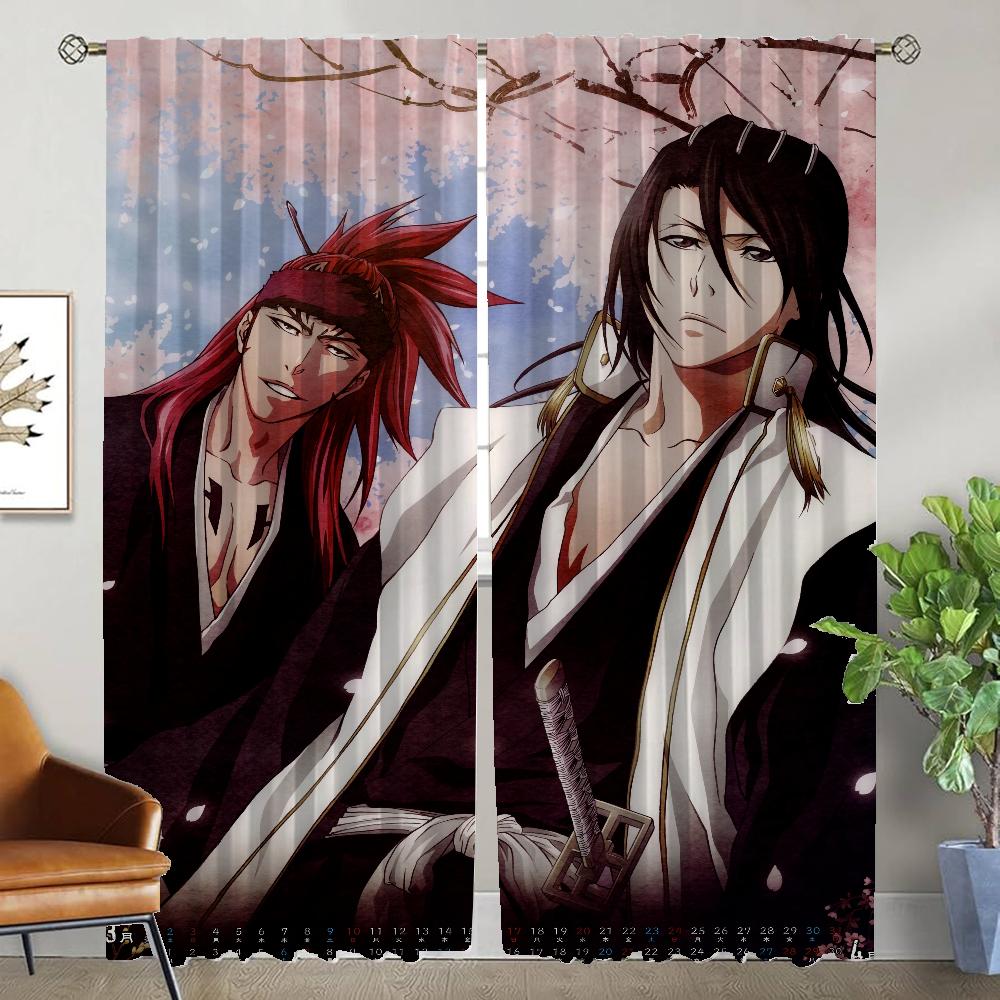 BLEACH Blackout Curtain for Room 2 Panel Curtains Child Room Home Interior Curtains Halloween Decoration Partition Shades Living
