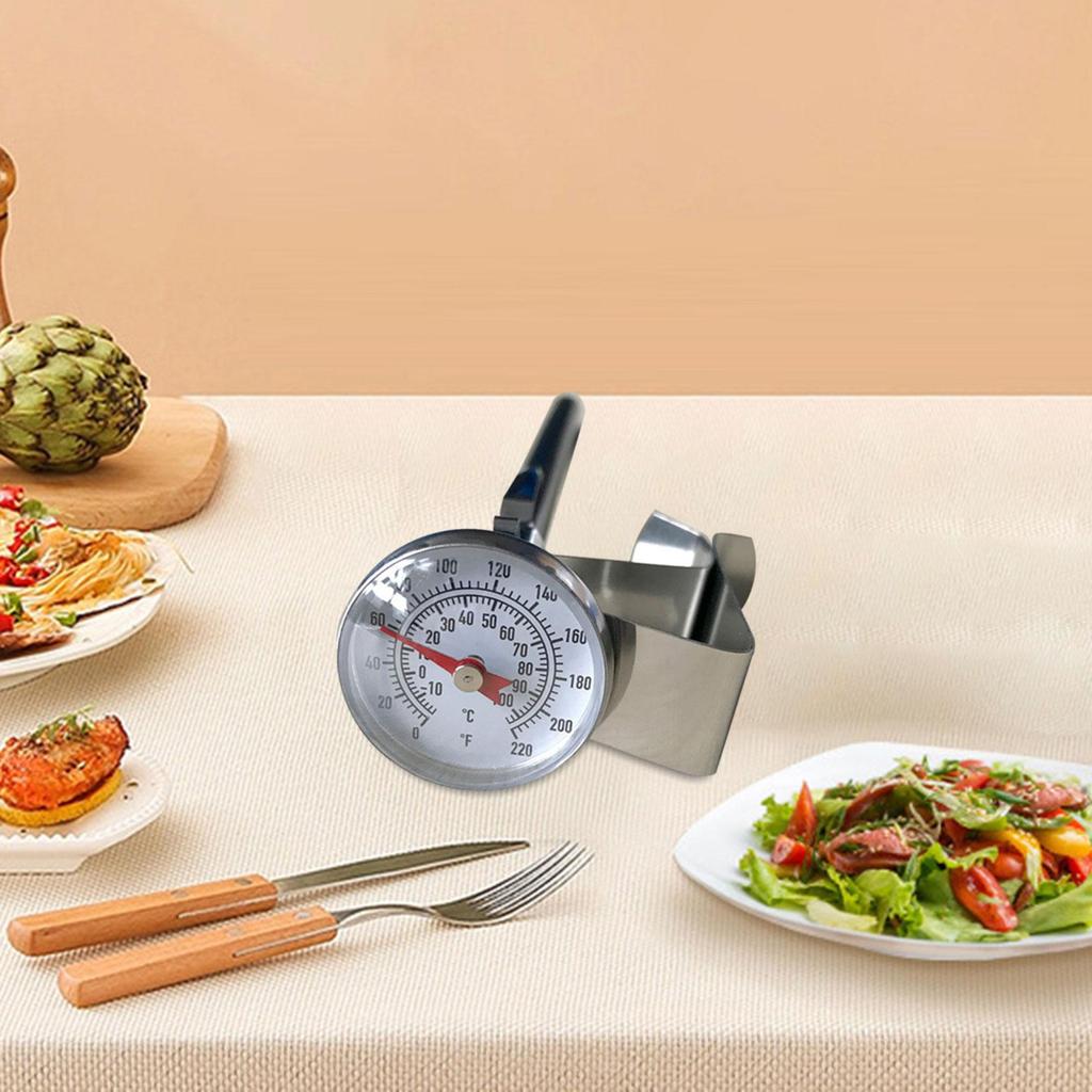 Milk Thermometer for Steaming Milk Stainless Steel Dial Thermometer for Tea Frothing Milk Yogurt Coffee Cheese Making Supplies