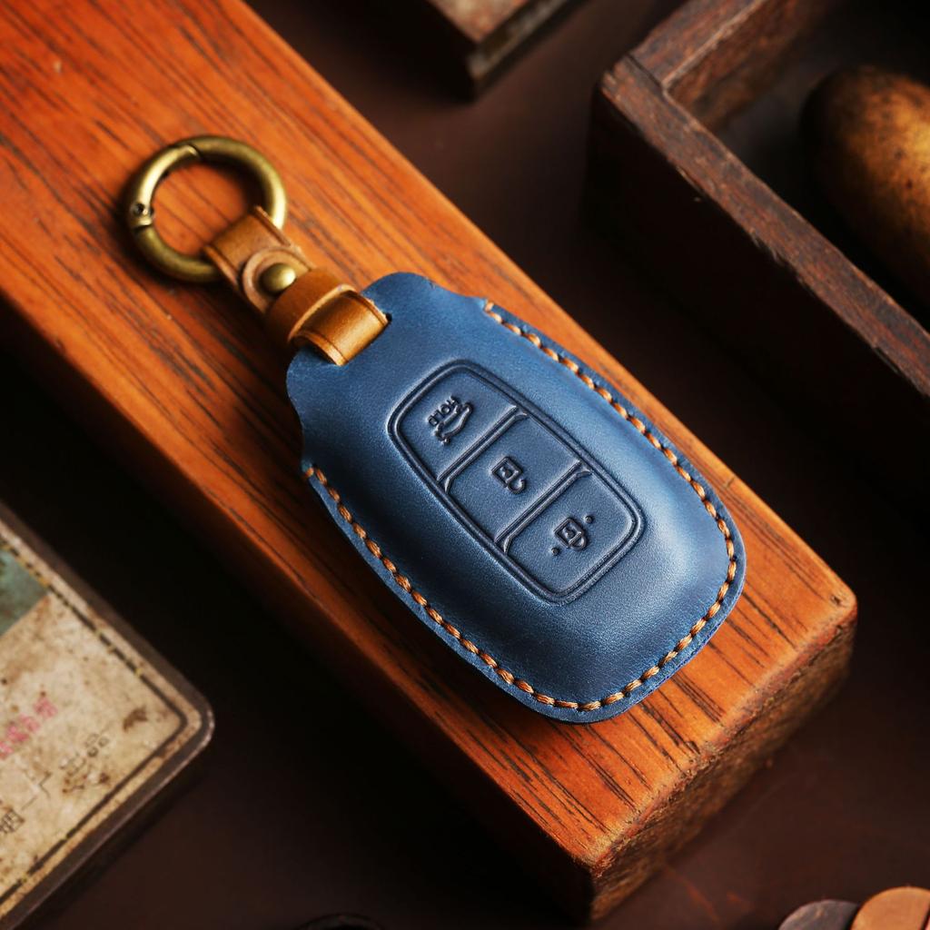 Suitable for Beijing Hyundai key bag IX25 Fista IX35 car leather key cover leather buckle case