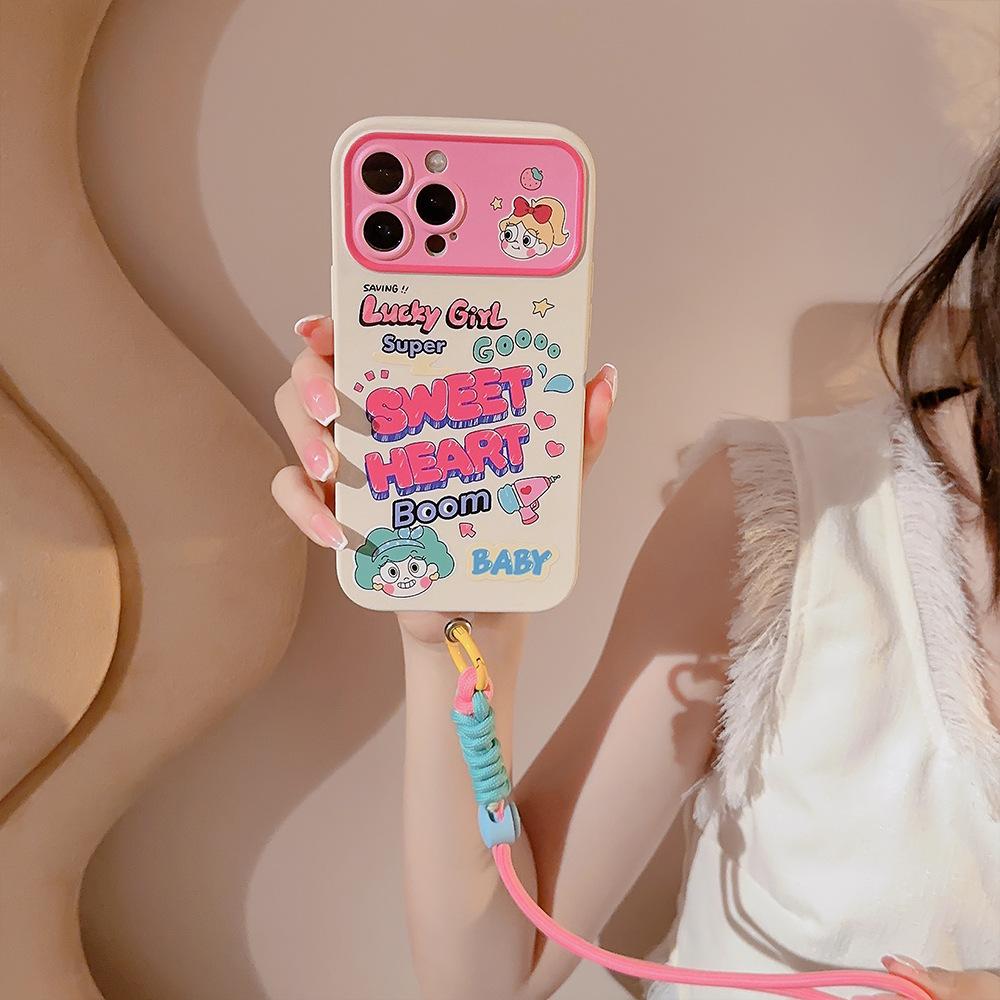 Water Gun Girl Is Suitable for Iphone14 IPhone 12  Phone Case 13 Pro Max  Pink Bracelet 16 All Inclusive 15  Huawei