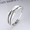 Shiny Surface Open Silver Pure For Accessory [Deelfel] Women's Ring, Simple, Three-Row, Silver, Cross, Ring, Ring, 925, Silver, Hypoallergenic,