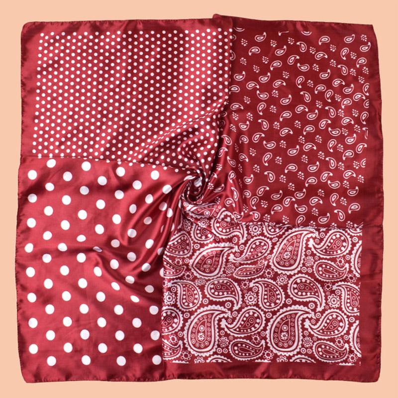 High Quality Polka Dot Square Scarf Women Designer Twill Silk Scarf Shawl Hijab Luxury Bandana Fashion Neckerchief HeadScarf