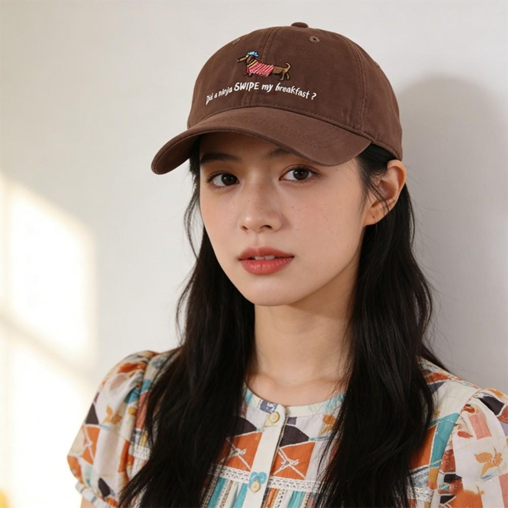 Korean Style Dachshund Baseball Cap Sunscreen Couple Sunshade Casquette Sports