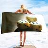 Dice Print Oversized Beach Towels,Super Absorbent Sand Free Thick Microfiber Beach Towel ,Cute Tropical Palm Leaf Beach Towels