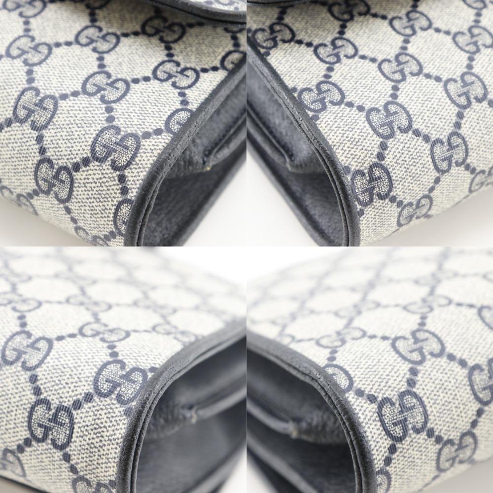 GUCCI Old Gucci Shoulder Bag 904.02.050 2-way clutch Gray / navy GG plus Women Used
