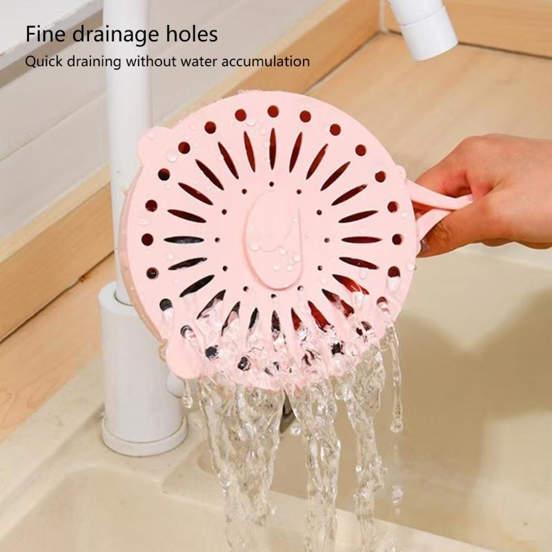 Kitchen Vegetable Drainer Container with Foldable Handle Dishwasher Safe Basket For Produce Washing Organizing