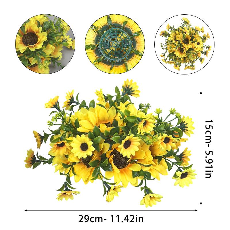 Sunflower Harvest Festival Wreath: Thanksgiving Door & Window Decoration with Faux Flowers