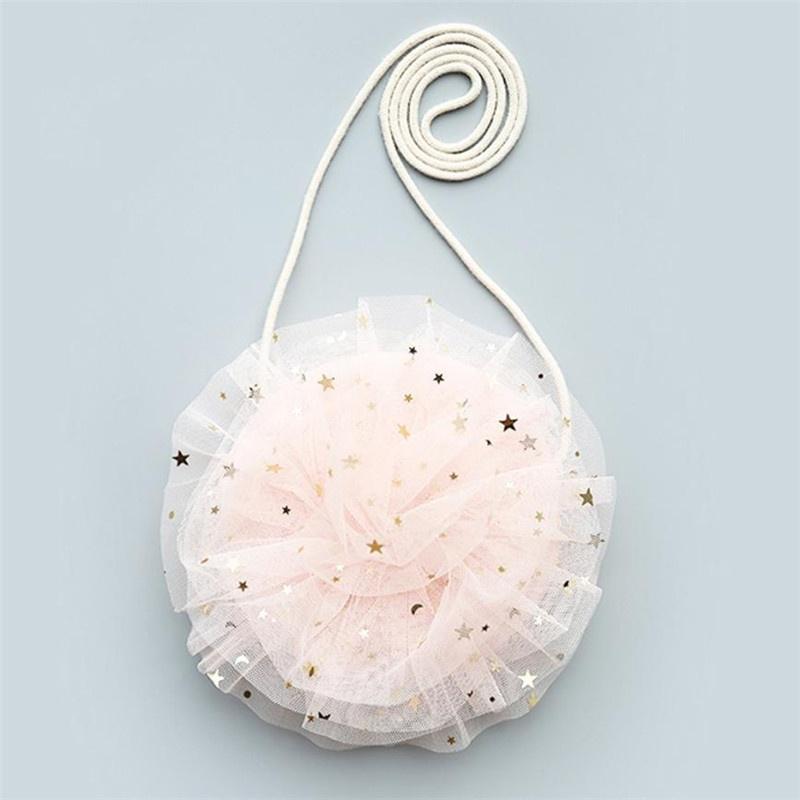 

Детские кружевные кошельки со звездами для маленьких девочек, модная милая сумка на одно плечо для хранения, кошелек для монет розовый