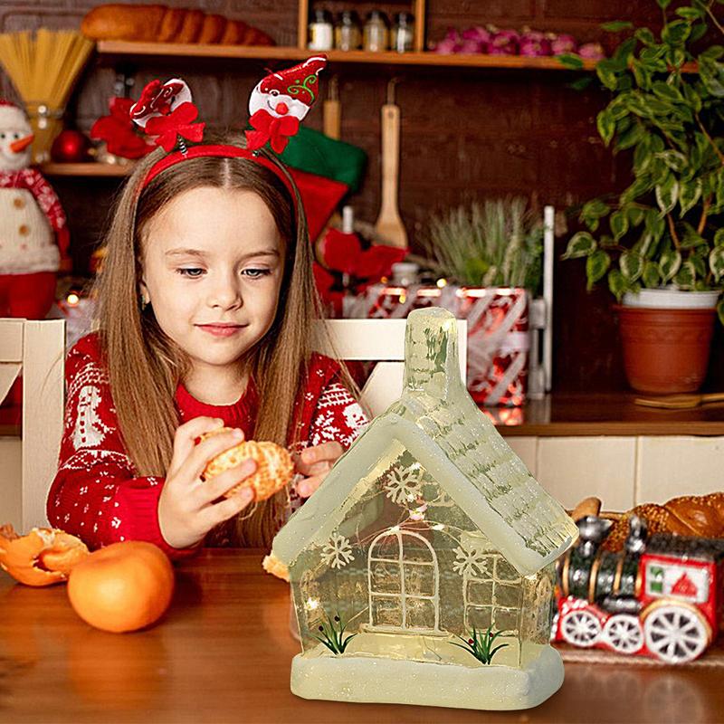 Christmas LED Light Glass Christmas House Luminouss Cabin Merry Christmas Decorations For Home Ornaments Kids Gift New Year