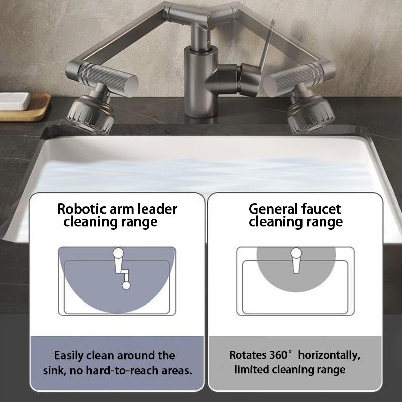 Universal Dual-Mode Rotating Faucet Mechanical Arm Wash Basin Kitchen Bathroom Hot And Cold Household Basin Wash Basin Wash Up