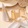 Stylish Bangle Bracelets and Rings Set Chic Hollow Circular Gold Rings and Bangle Jewelry Set for Fashion Forward Women