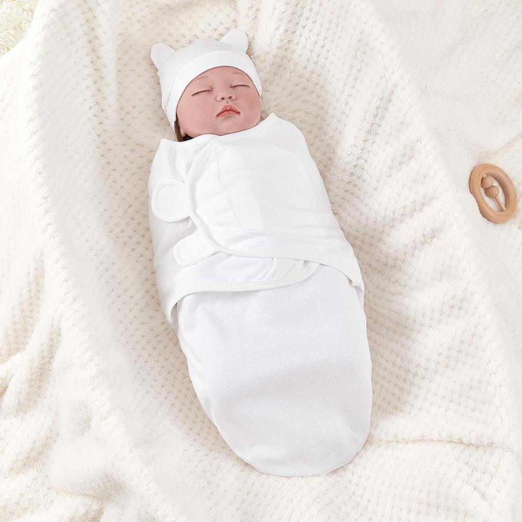 Pure Cotton Newborn Anti-Startle Swaddle & Blanket Set - Spring/Summer Baby Wrap