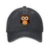 Cute Owl Design Washed Cotton Baseball Cap Classic Adjustable Hat for Unisex and Women Fashionable Streetwear Accessory