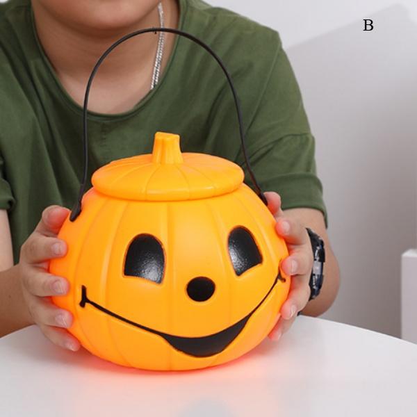 Halloween Party Props Plastic Pumpkin Bucket Decorate Halloween Decoration