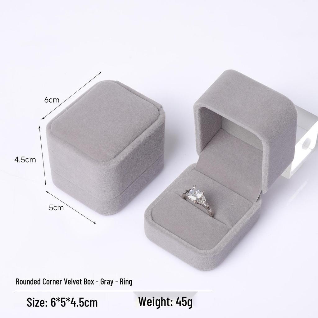 Rounded Corner Plush Jewelry Storage Box for Bracelets, Rings, and Necklaces