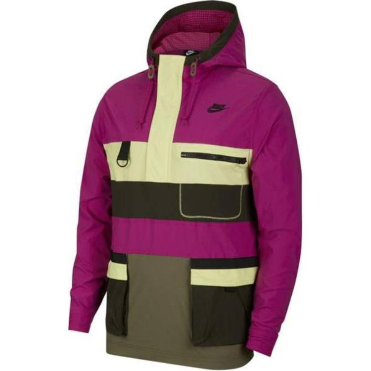 

Мужская спортивная куртка с капюшоном и цветными блоками Nike, верхняя одежда, цвет кактуса, красный, CU4221-564 M