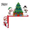 Rustic Wooden Holiday Accents Christmas Door Topper, Corner Sign, Santa Snowman Gingerbread Party Decorations Man Frame Decor for Home Decoration