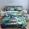 Colorful Frog Decorative Set Soft Comfortable Duvet Cover Bedding Set Included 1*Duvet Cover & 2*Pillowcases, Gift