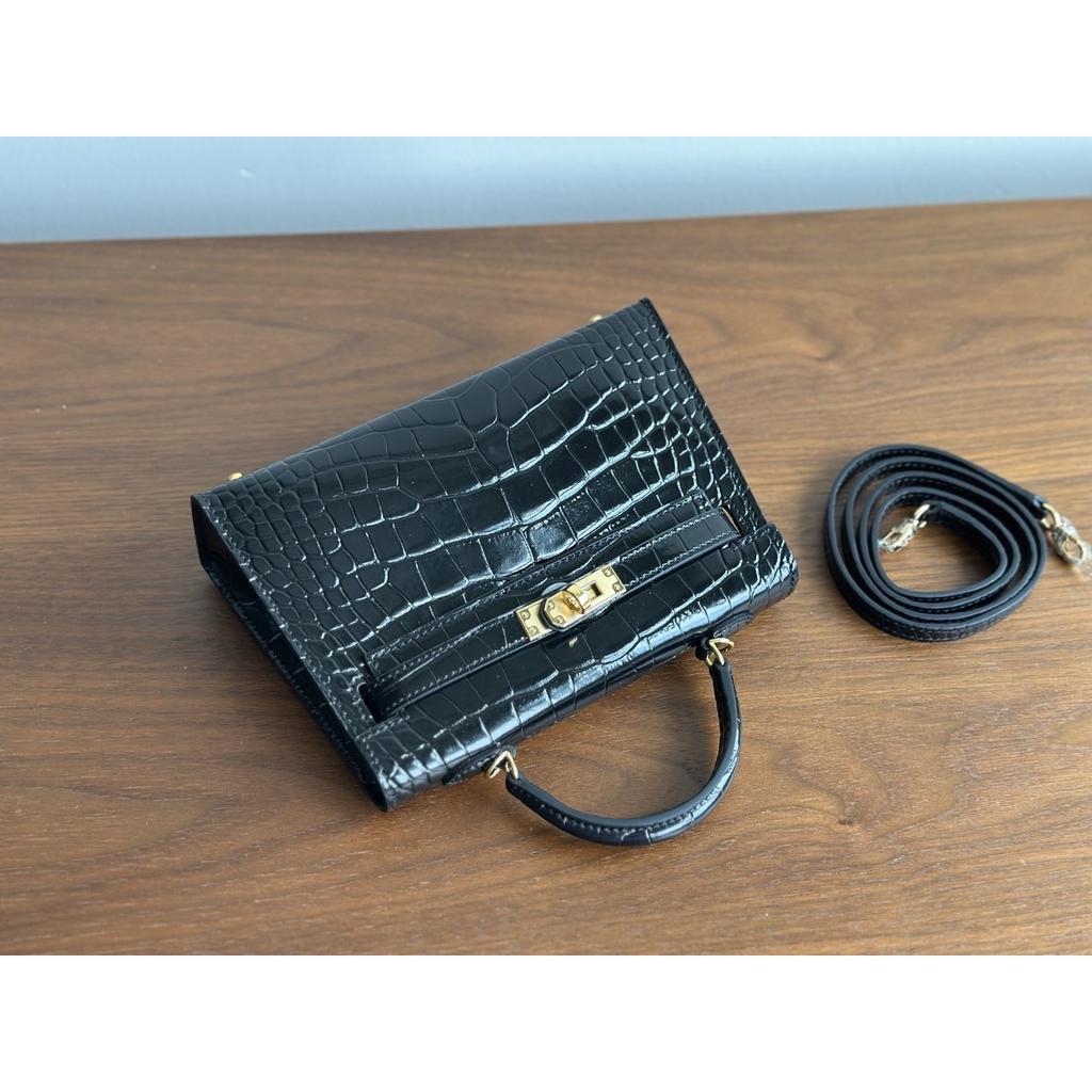 Kazilan 21cm Kelli Crocodile Pattern Handbag Bag Women's Fashion Versatile Mini Shoulder Messenger Women's Bag