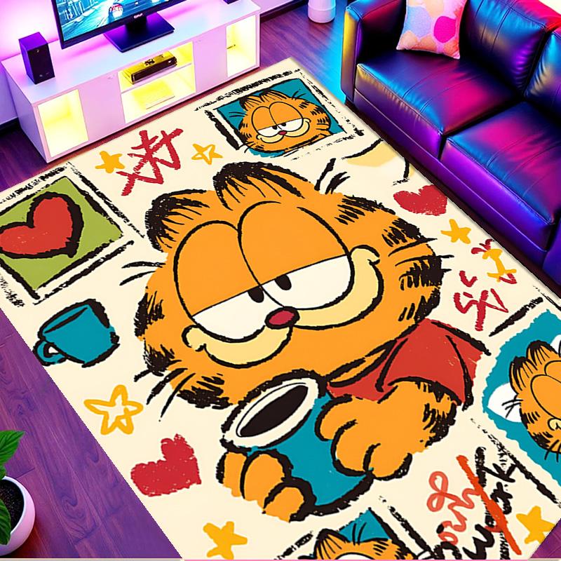 Garfield Print Rug, Washable Floor Carpet, For Entryway Dorm Laundry Room Office Study, Home Decor Birthday Christmas Gift