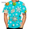 Summer Men's 3D Printed Crew Neck T-Shirt Christmas Dress Up