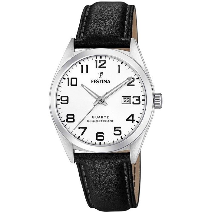 Montre - Festina - 20446 - Cuir noir - Acier inoxydable - Étanchéité 10 bars