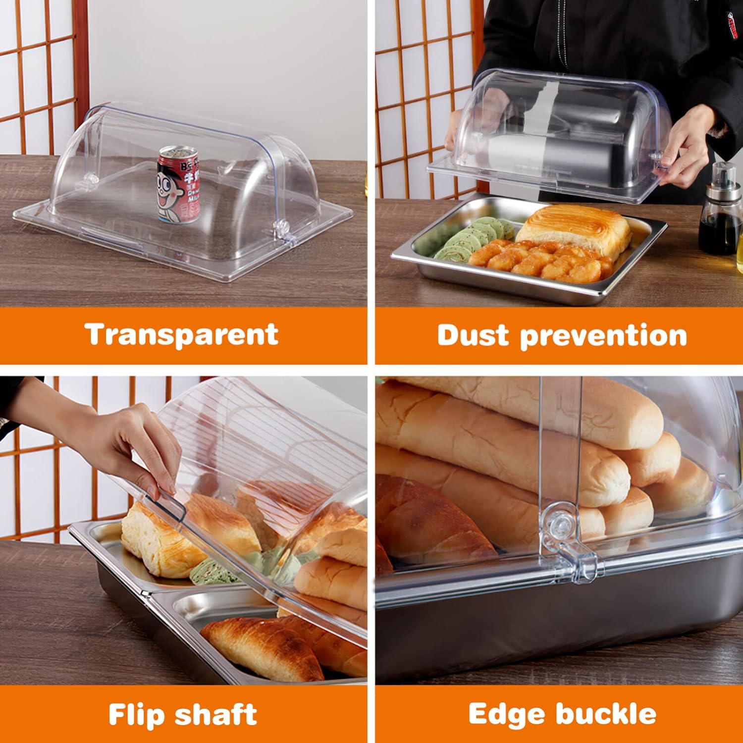 DOITOOL Rectangular Acrylic Dome Lid Cake Stand Cover - Clear Cake Display Cover for Home Baking and Dessert Platter