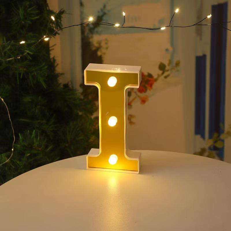 Gold LED Mirror Letter Lights - Romantic Birthday and Festive Décor