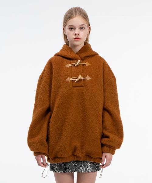 Fake Mama Duffle Pocket Hoodie [Brown] Brown
