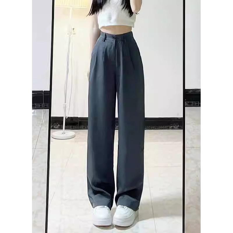 

Широкие повседневные брюки женские летние новые узкие брюки с высокой талией из драпированного костюма 5XL серый