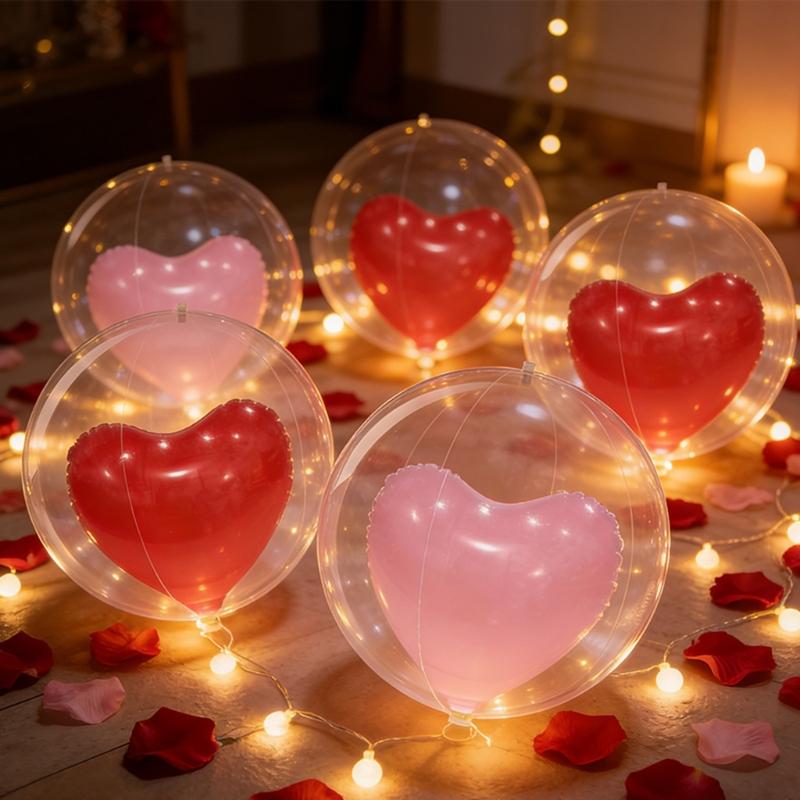 Love Heart PVC Balloons 13.38Inch Valentine's Day Heart Balloons for Anniversary Celebration Wedding Birthday Decoration