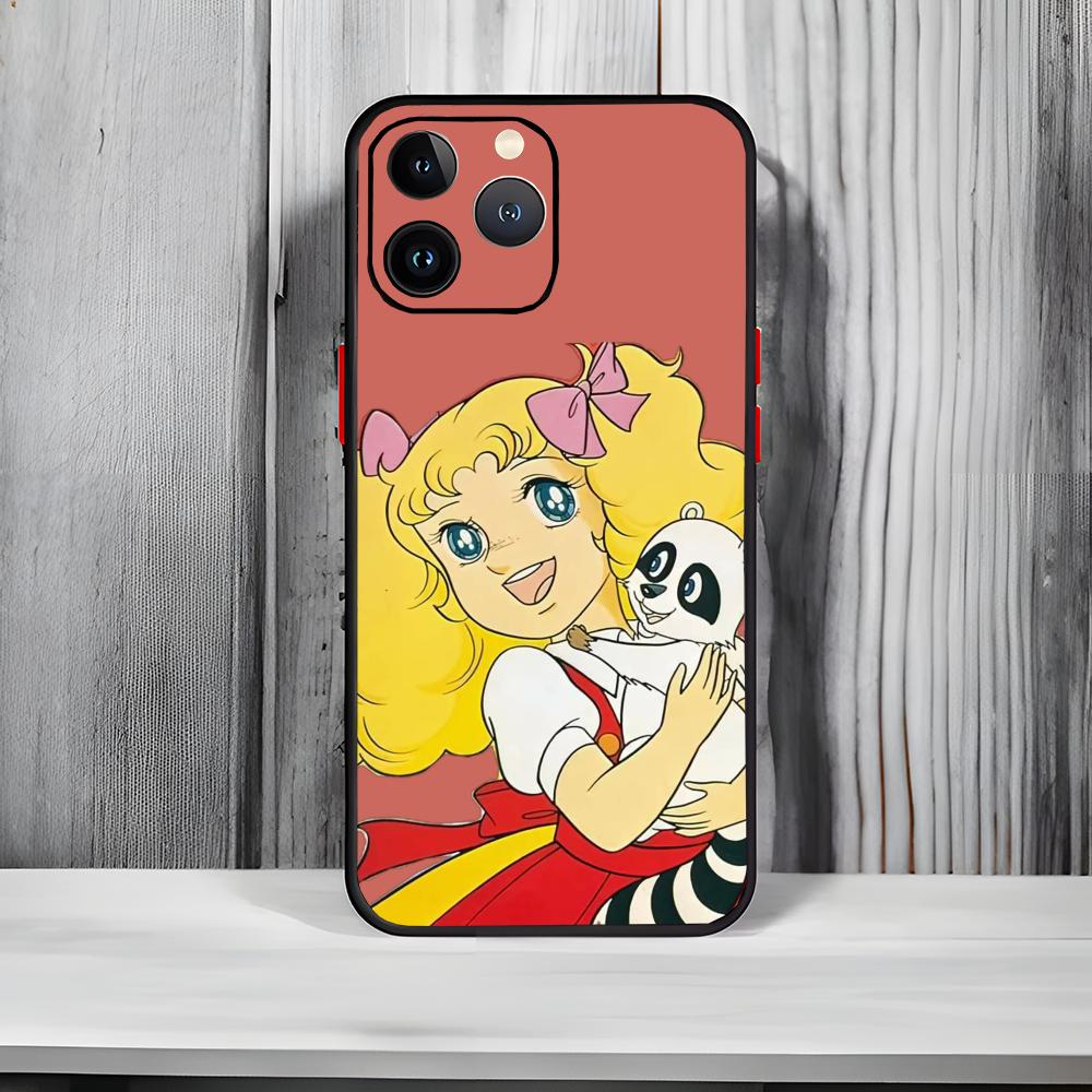 Anime Cute M-Manga Candy Phone Case Black Matte Thin Phone Case For iPhone17 16 15 14 13 ProMax
