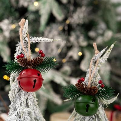 5PCS Christmas Bells Hanging Decoration for Holiday Tree Wreath Packaging