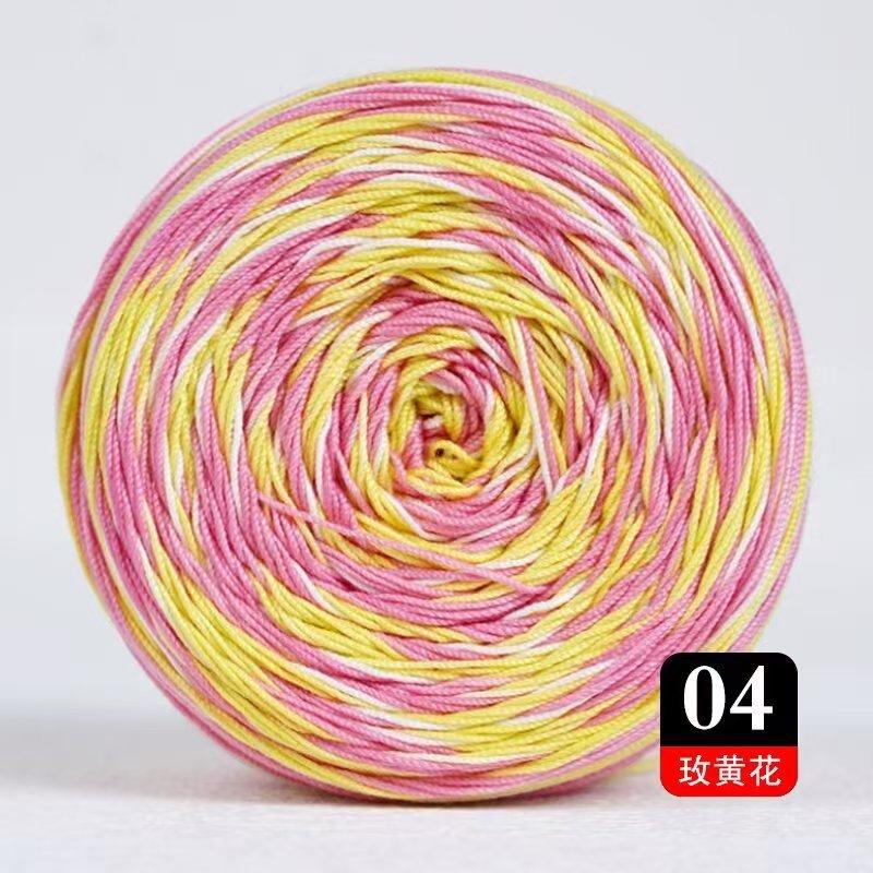 50g/Rotolo Filato di Cotone in Pizzo per Torta per Uncinetto & Maglia Fatto a Mano Fai da Te Morbido Caldo Filato Colorato a Gradiente Filo Materiali per Maglioni