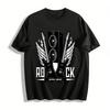 Heavy Metal Rock Music Show Guitar Speaker Print Cool Short Sleeve T-Shirt Pure Cotton T-shirt