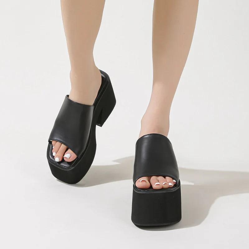 Fashion 10cm Summer Slip On Women Wedges Sandals Platform High Heels Fashion Open Toe Ladies Casual Shoes Comfortable Promotion Sale