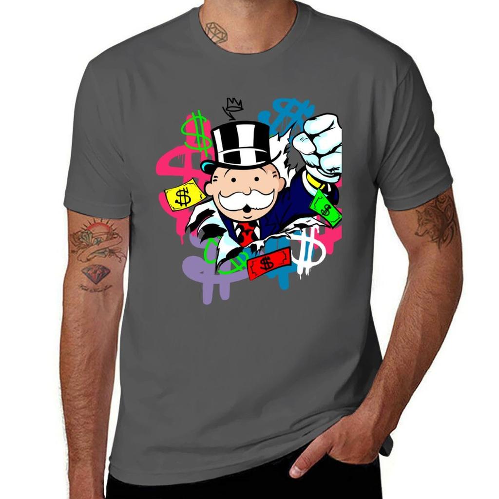 Monopoly Graffiti T-shirt snabbtorkande nya presenter och t-shirts grafisk t-shirt modekläder t-shirts för män