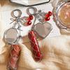 Custom Logo Y2K Popular Keychain Stainless Lipstick Pouch Mesh Portable Keyring Mirror Bag Pendant Key Chain Ring Socialite Gift