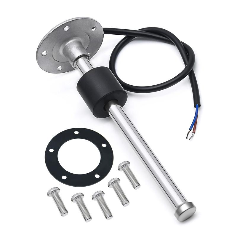 100-600mm Stainless Steel Marine Water Level Gauge Sensor Fit Boat Car Water Level Gauge Meter 0-190 Ohm with Red Light