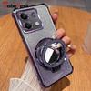 Glitter Shockproof Silicone Case For Xiaomi POCO X5 Pro 5G Mirror Magnetic Holder Stand Soft Cover