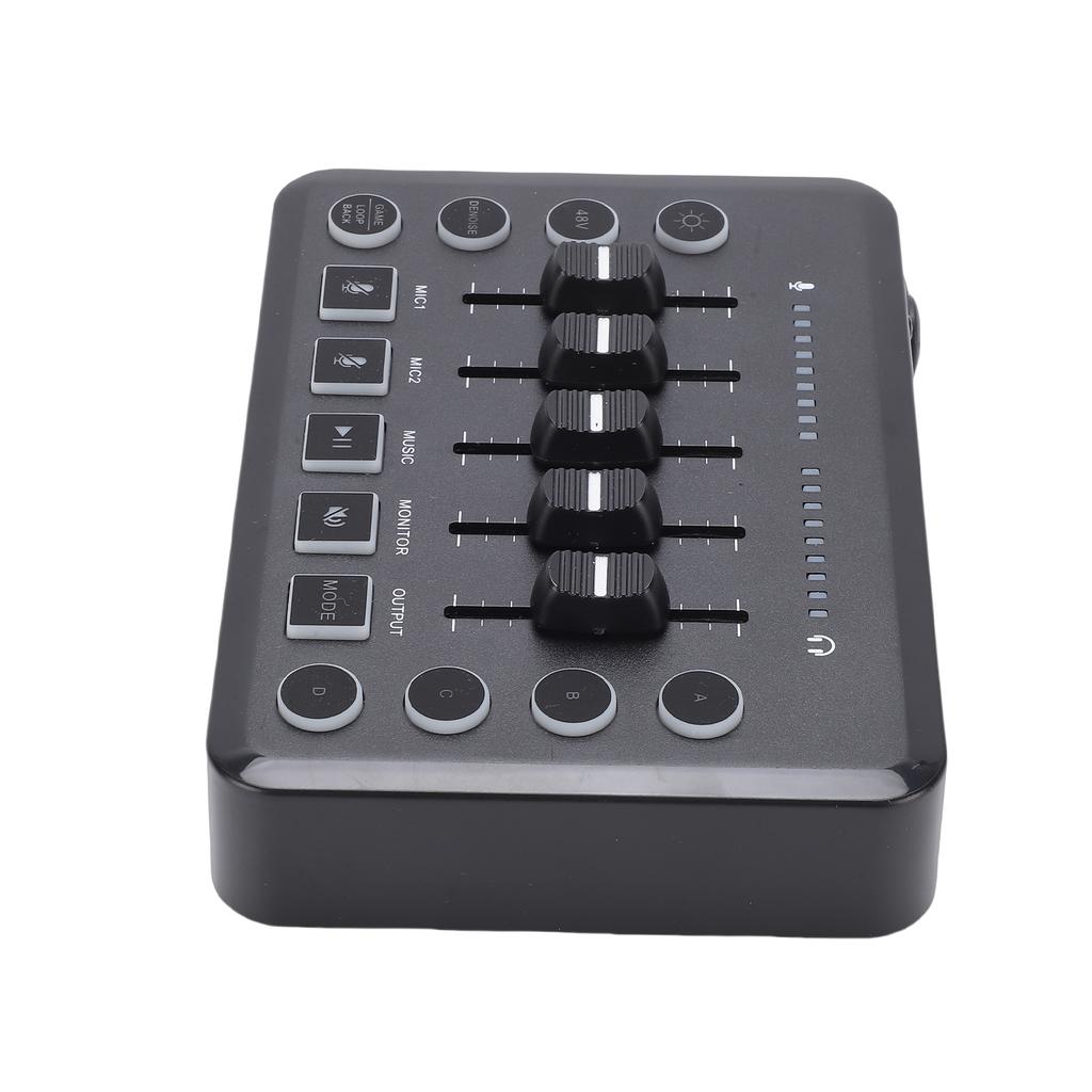 Wireless Live Streaming Sound Card Mixer, Noise Reduction, RGB Lights, 4 Custom Recording Buttons, BT5.0, Compatible