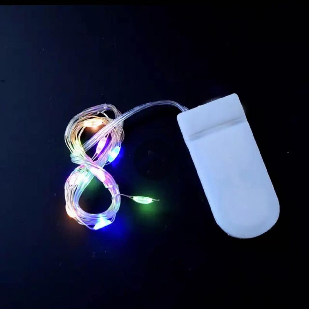 

LED Copper Wire String Lights – Battery Operated Fairy Lights for Gifts, Christmas, Weddings, Cakes, and Decorations 1m 10 Lights Button Battery (Warm White)