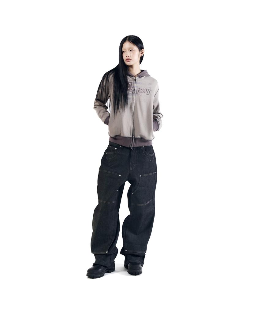 AAKAM Steve Cinch Back Denim Pants (Black)