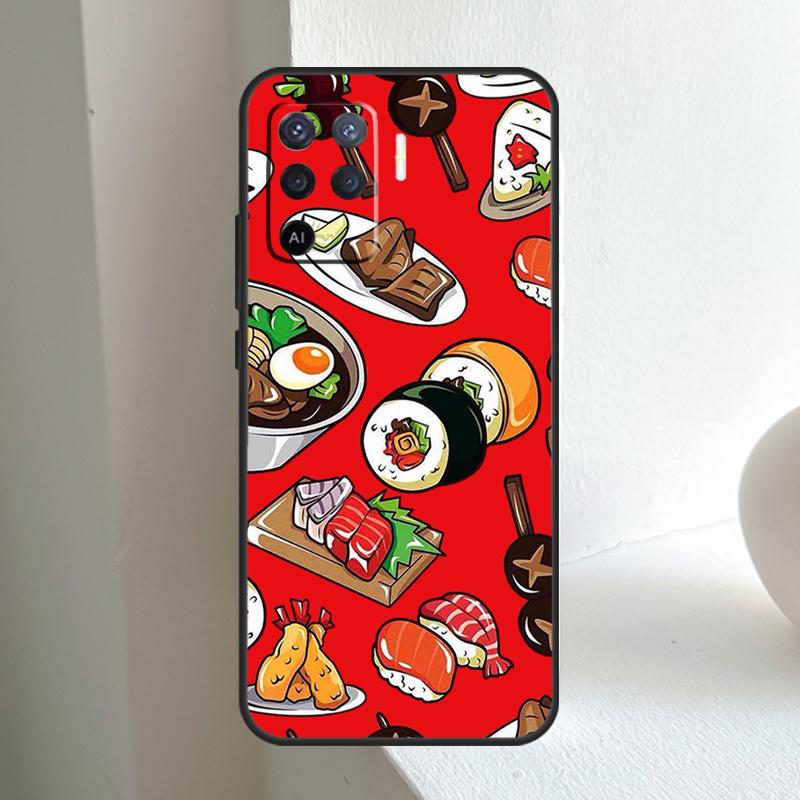Japanisches Sushi Essen Für OPPO A80 A60 A40 A5 A6 Pro A15 A17 A57 A16 A76 A96 A18 A38 A58 A78 A98 A54 A74 A94 Hülle